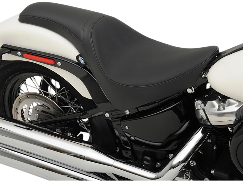 Drag Specialties DS-0802-1153 Predator Dual Seat Smooth Solar Leather Black for Harley-Davidson Softail Deluxe/Heritage Softail/Slim/Street Bob 18-Up/Standard 20-Up