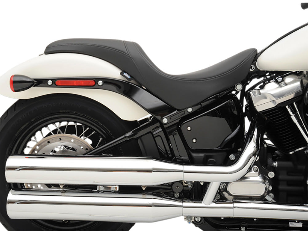 Drag Specialties DS-0802-1153 Predator Dual Seat Smooth Solar Leather Black for Harley-Davidson Softail Deluxe/Heritage Softail/Slim/Street Bob 18-Up/Standard 20-Up