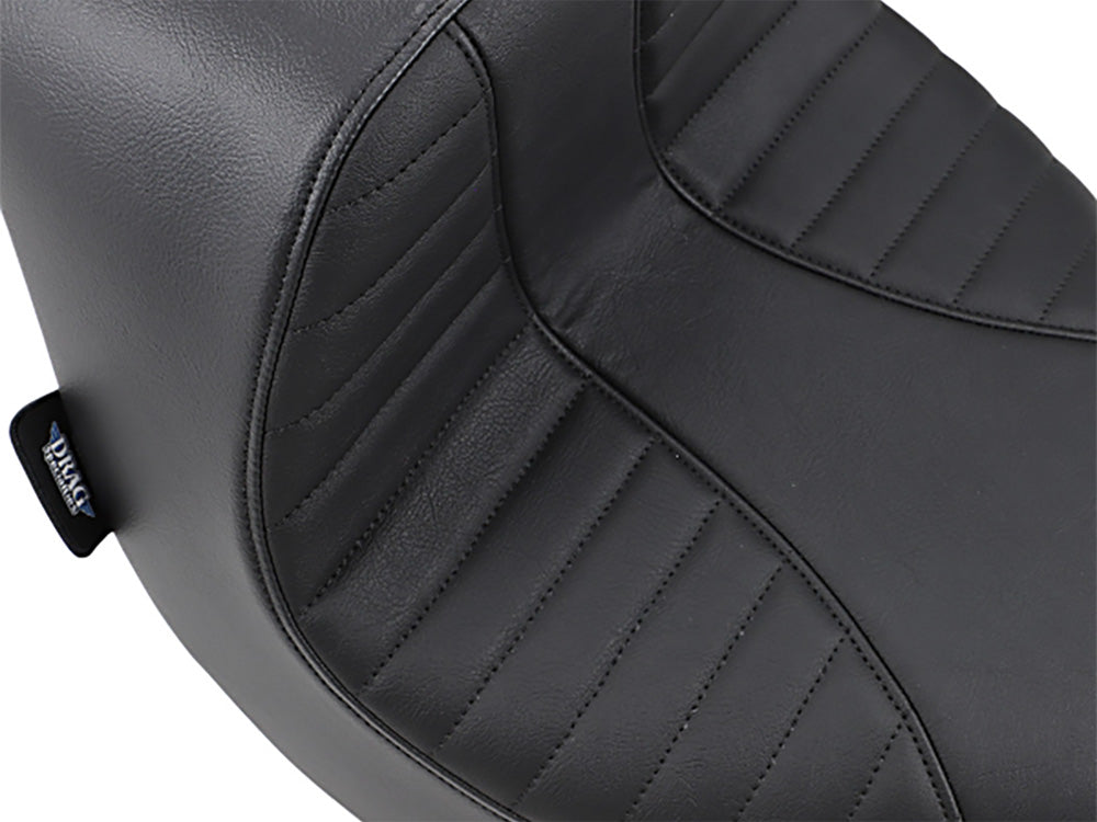 Drag Specialties DS-0802-1185 EZ Solo Seat w/Black Scorpion Stitch for Harley-Davidson Fat Boy 18-Up/Breakout 23-Up