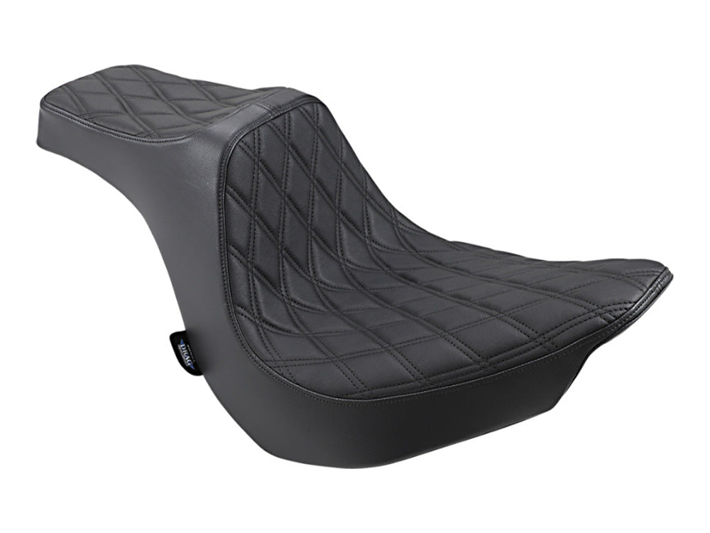 Drag Specialties DS-0802-1188 Predator 3 Dual Seat w/Black Double Diamond Lattice Stitch for Harley-Davidson Fat Boy 18-Up/Breakout 23-Up