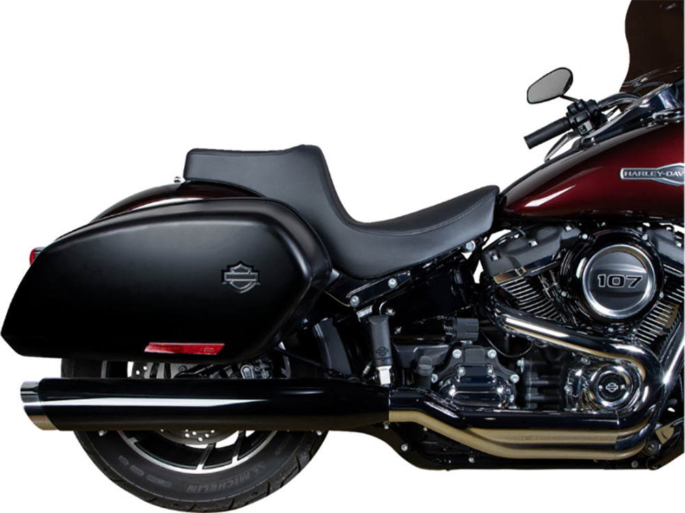 Drag Specialties DS-0802-1490 Predator 3 Dual Seat Smooth Black for Harley-Davidson Sport Glide/Low Rider 18-Up/Low Rider S 20-Up/Low Rider ST 22-Up