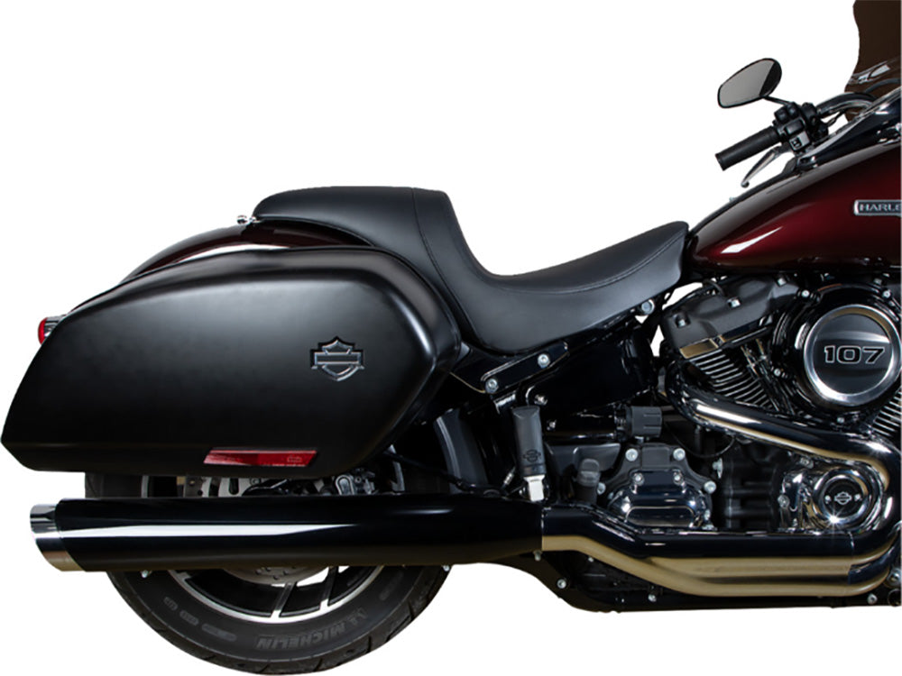 Drag Specialties DS-0802-1516 Performance Predator Dual Seat Smooth Black for Harley-Davidson Sport Glide/Low Rider 18-Up/Low Rider S 20-Up/Low Rider ST 22-Up