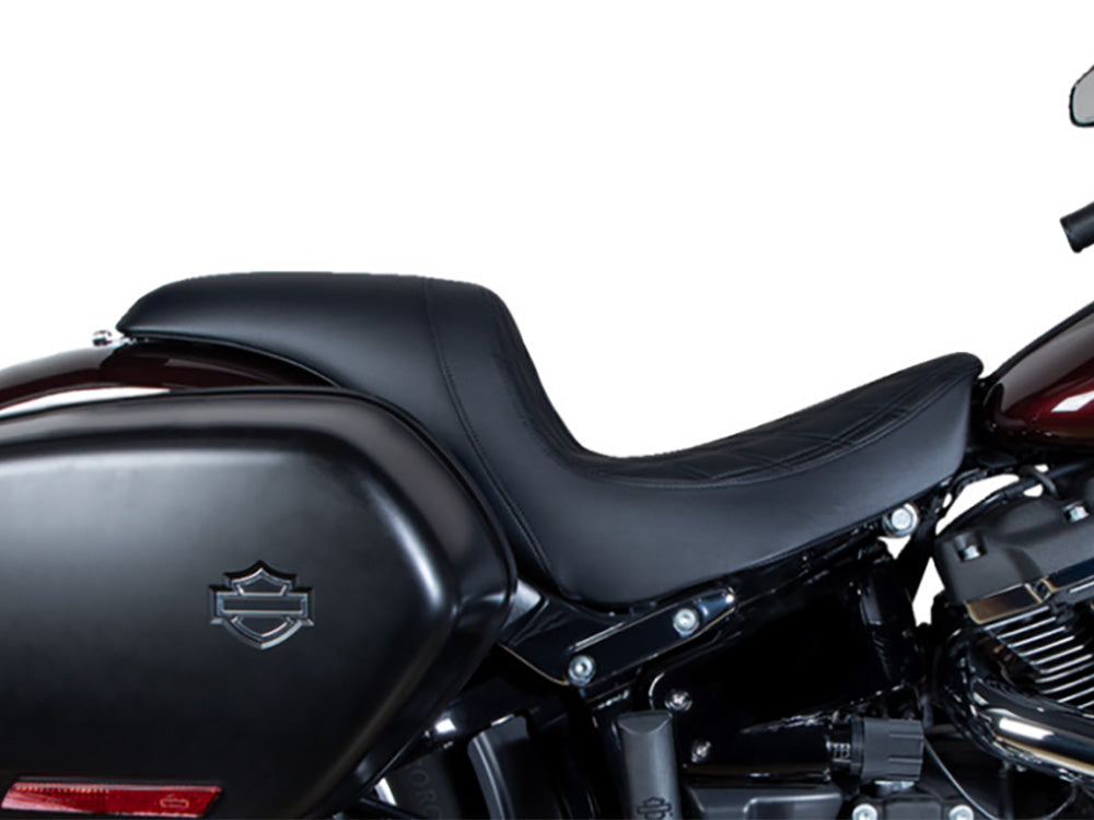 Drag Specialties DS-0802-1517 Performance Predator Dual Seat w/Black Double Diamond Lattice Stitch for Harley-Davidson Sport Glide/Low Rider 18-Up/Low Rider S 20-Up/Low Rider ST 22-Up