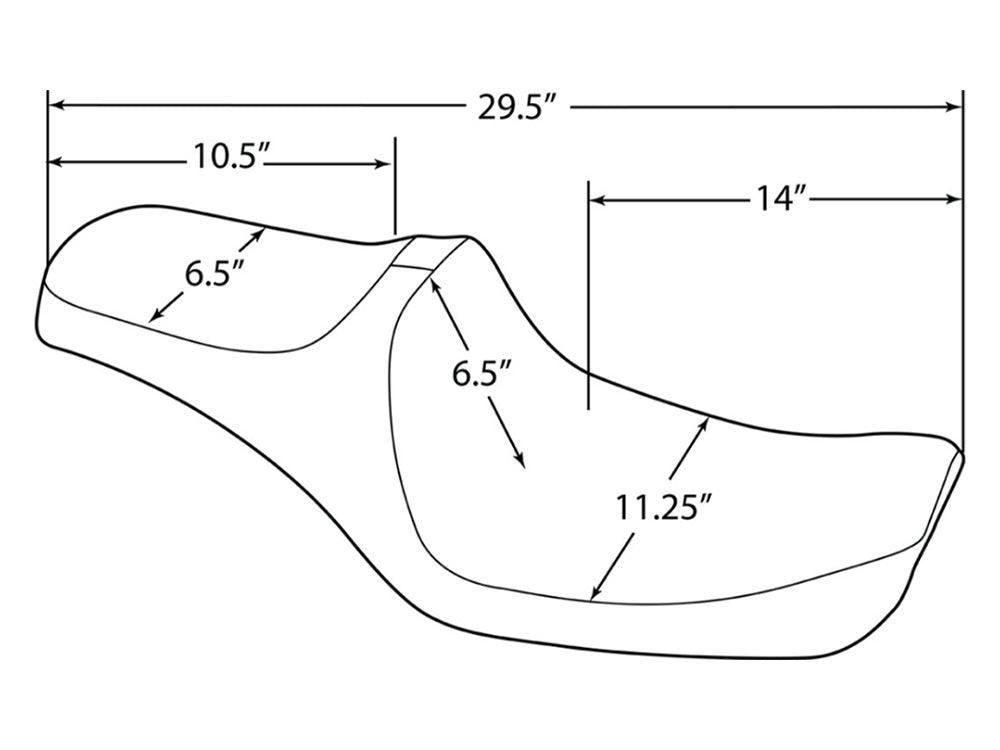 Drag Specialties DS-0803-0651 Predator 3 Dual Seat Smooth Black for Harley-Davidson Dyna 96-03