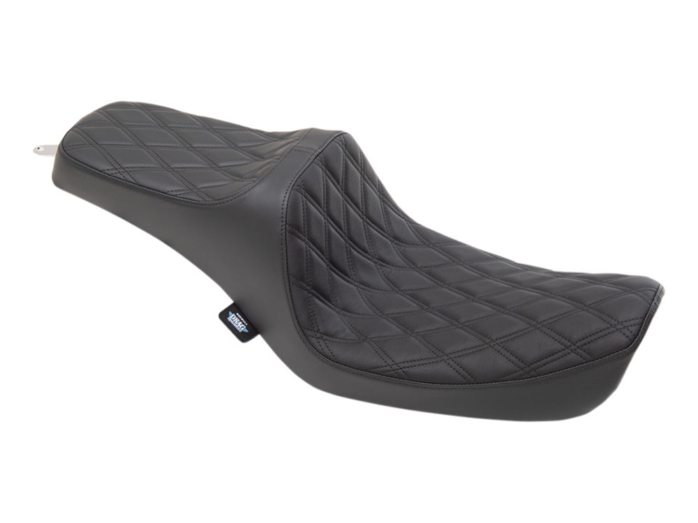 Drag Specialties DS-0803-0652 Predator 3 Dual Seat w/Black Double Diamond Lattice Stitch for Harley-Davidson Dyna 96-03