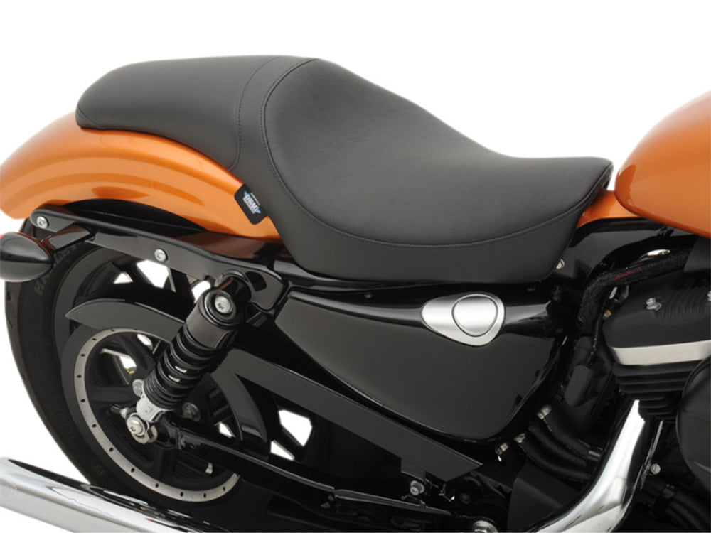 Drag Specialties DS-0804-0601 Predator Dual Seat Smooth Black for Harley-Davidson Sportster 04-21