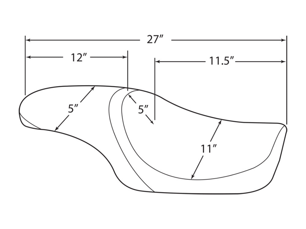 Drag Specialties DS-0804-0601 Predator Dual Seat Smooth Black for Harley-Davidson Sportster 04-21