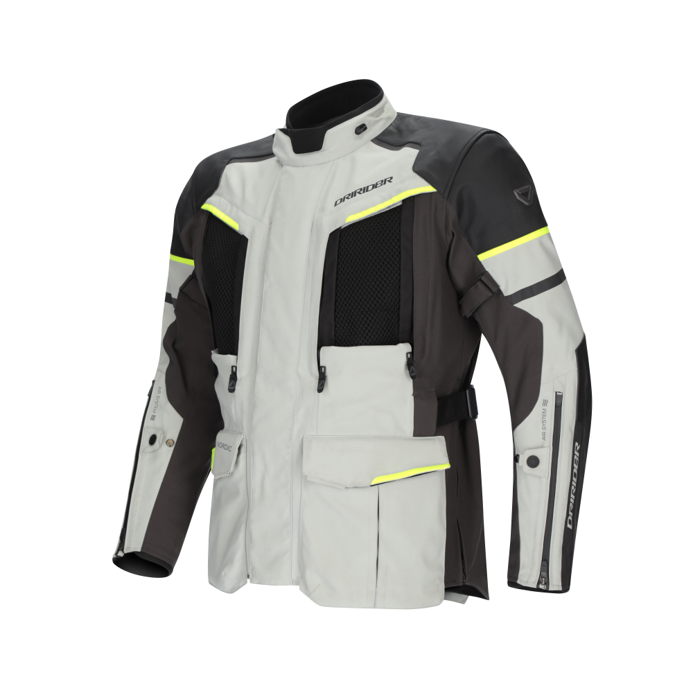 DriRider Nordic Evolution Light Grey/Hi-Vis Yellow Textile Jacket