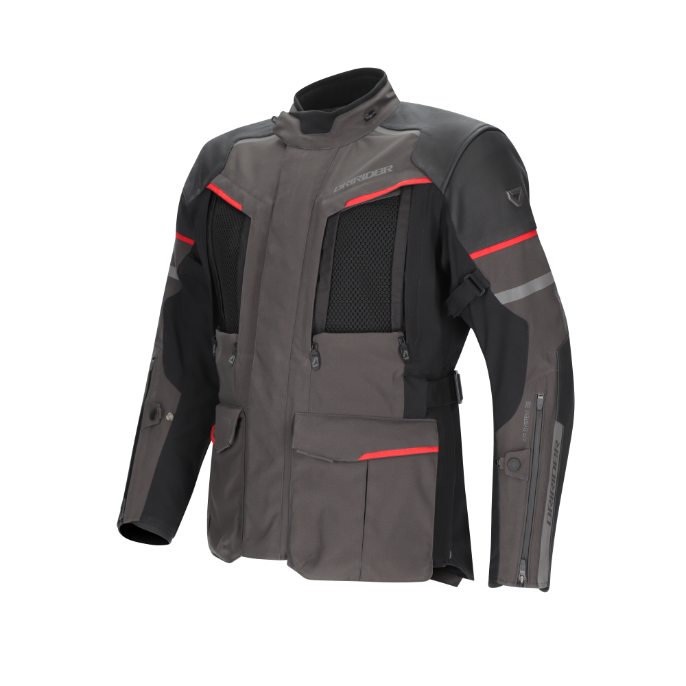DriRider Nordic Evolution Dark Grey/Red Textile Jacket