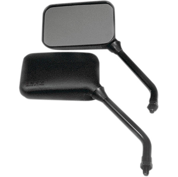 Emgo E2078207 True Vision Universal Mirrors Black w/Long Stem (Pair)