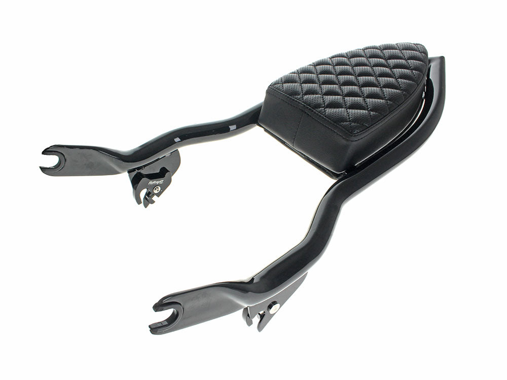 Factory 47 Cycles F47-BR1102501BBK Diamond Stitch Diablo Sissy Bar Backrest Gloss Black for Touring 09-Up
