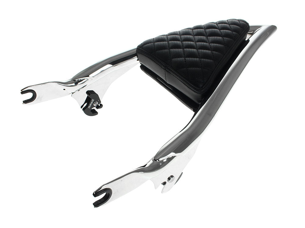 Factory 47 Cycles F47-BR2102501CBK Diamond Stitch Apex Sissy Bar Backrest Chrome for Touring 09-Up