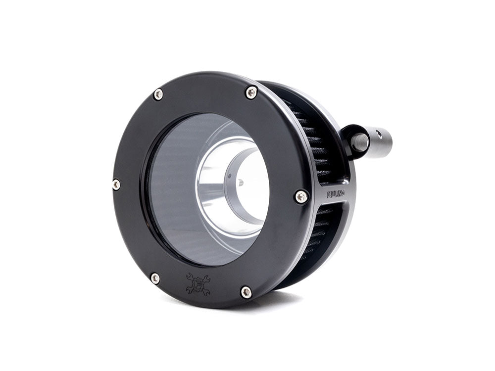 Feuling FE-5544 BA Air Cleaner Kit Black w/Clear Cover for Twin Cam 99-17 w/CV Carb or Cable Operated Delphi EFI