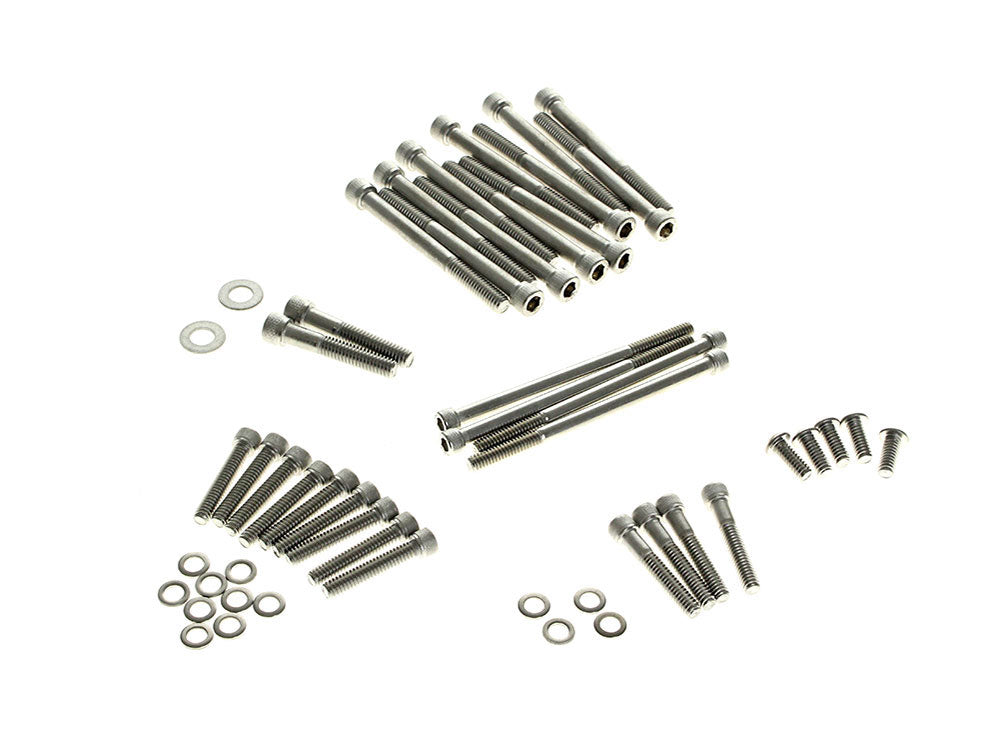 Figurati Designs FIG-FD100-M8-BOLT-SS Polished Allen Head Show Bike Kit Stainless Steel for Milwaukee-Eight 17-Up