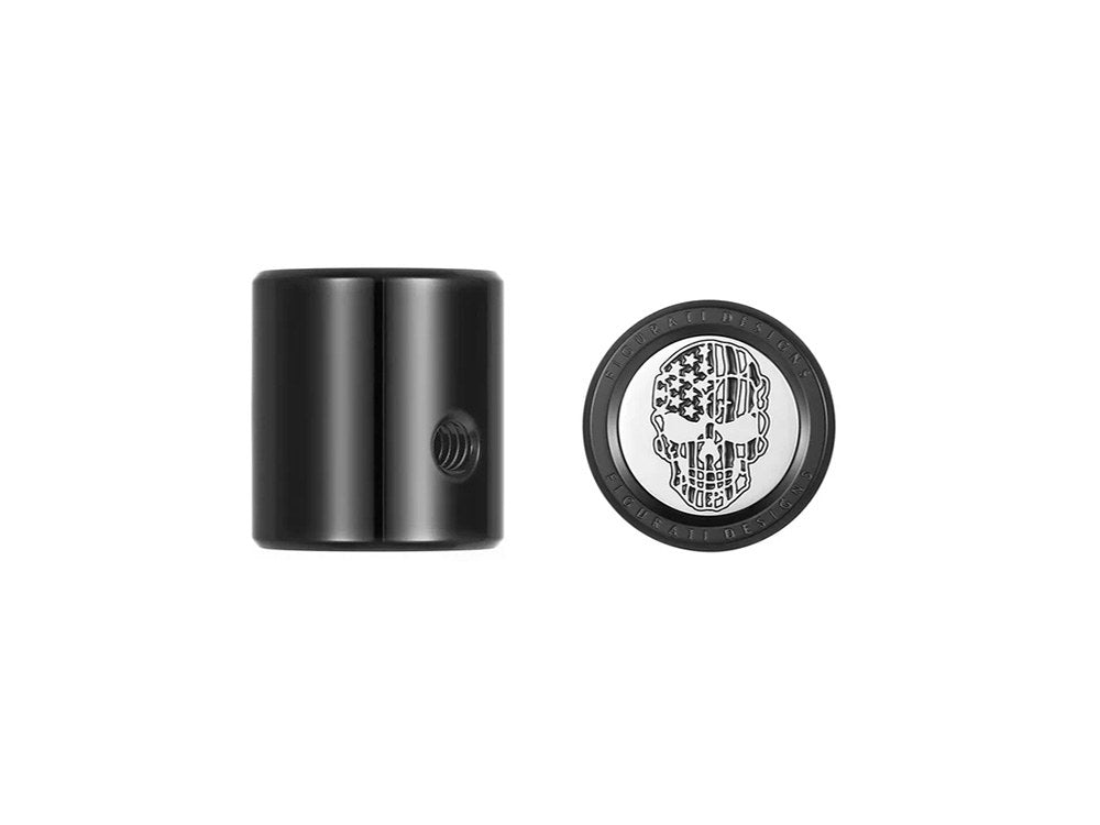 Figurati Designs FIG-FD27-HTSC-BLK Heel-Toe Shifter Cover Black w/American Flag Skull for Touring 82-Up/FL Softail 86-17