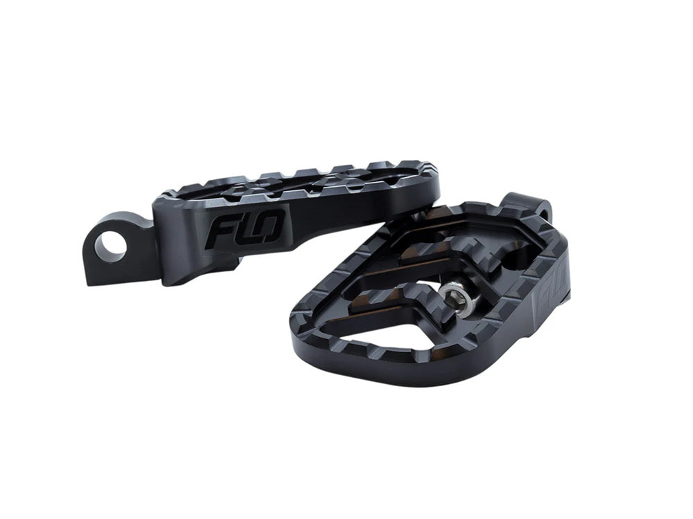 Flo Motorsports FLO-V-800BLK Savage Series Footpegs Black w/H-D Male Mount