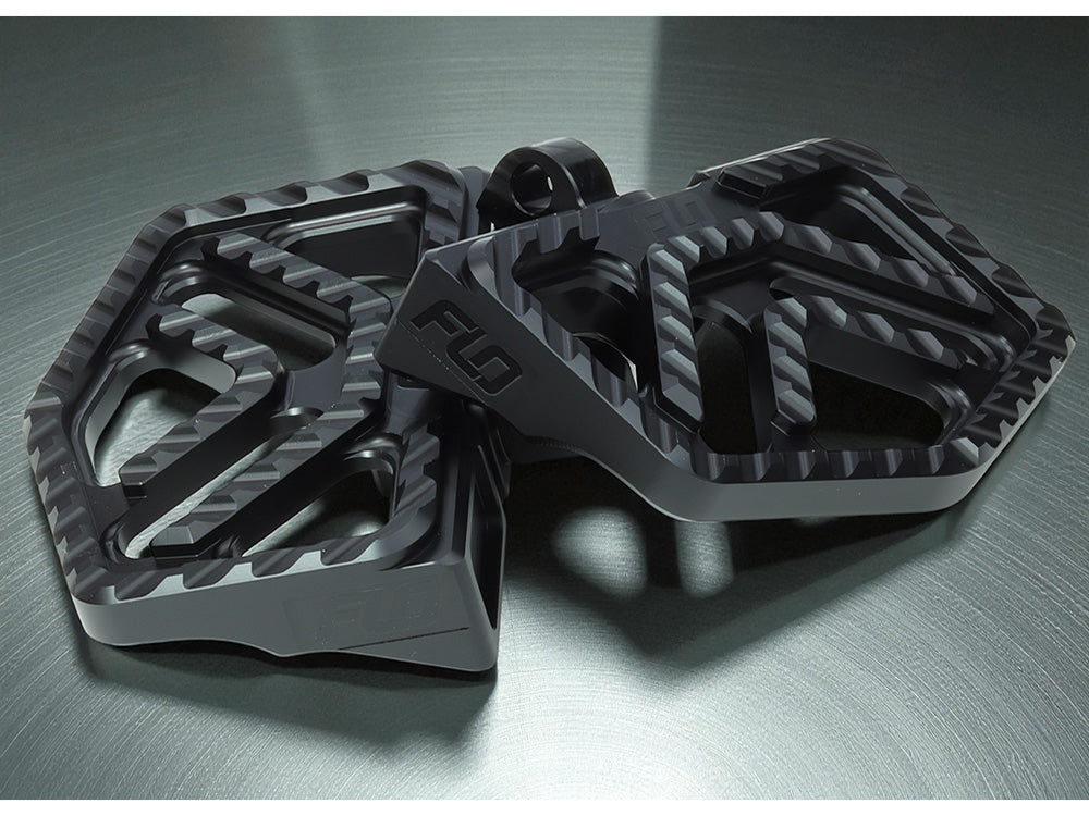 Flo Motorsports FLO-V-800V4BLK Savage Series Mini Floorboards Black w/H-D Male Mount