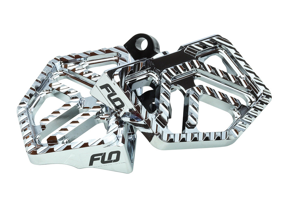 Flo Motorsports FLO-V-800V4CR Savage Series Mini Floorboards w/H-D Male Mount Chrome