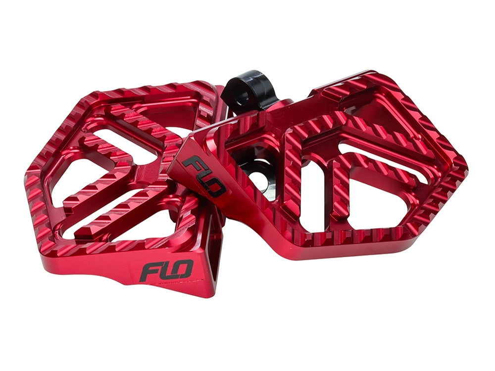 Flo Motorsports FLO-V-800V4R Savage Series Mini Floorboards w/H-D Male Mount Red