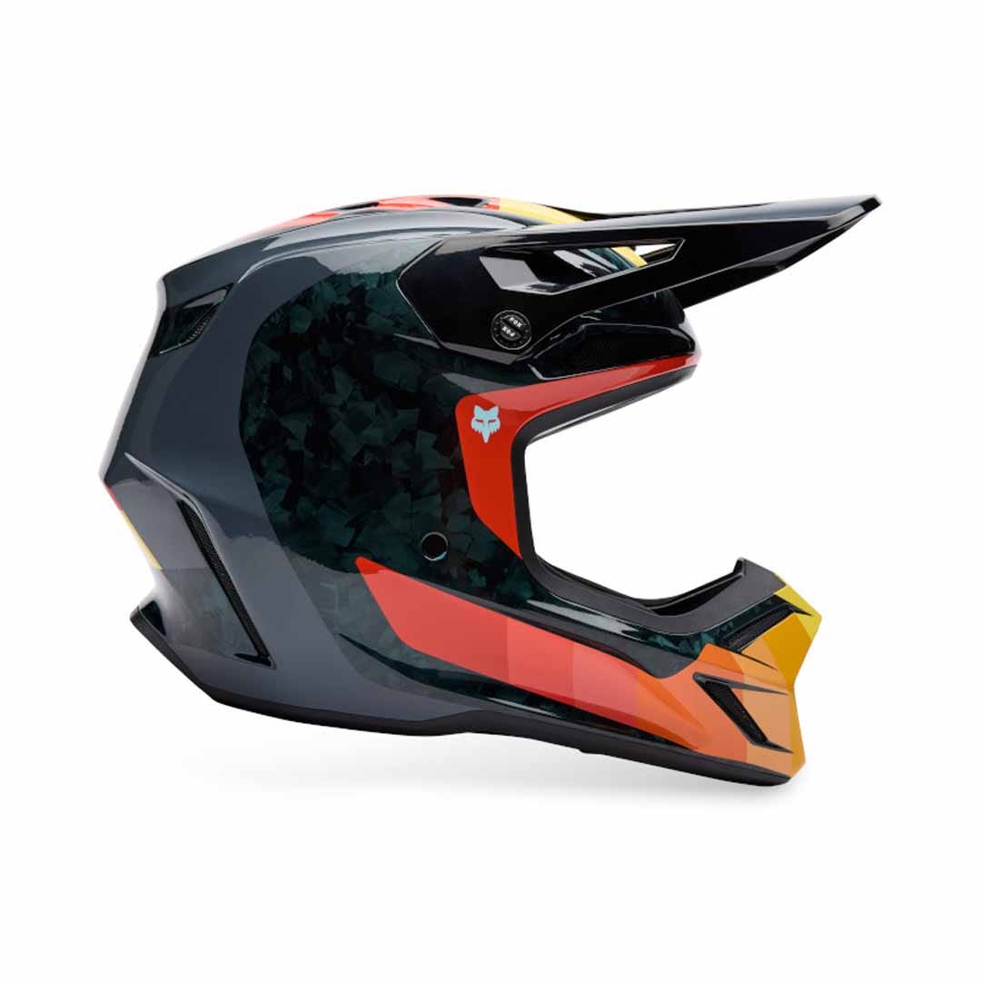 Fox V3 RS Grid Black/Orange Helmet