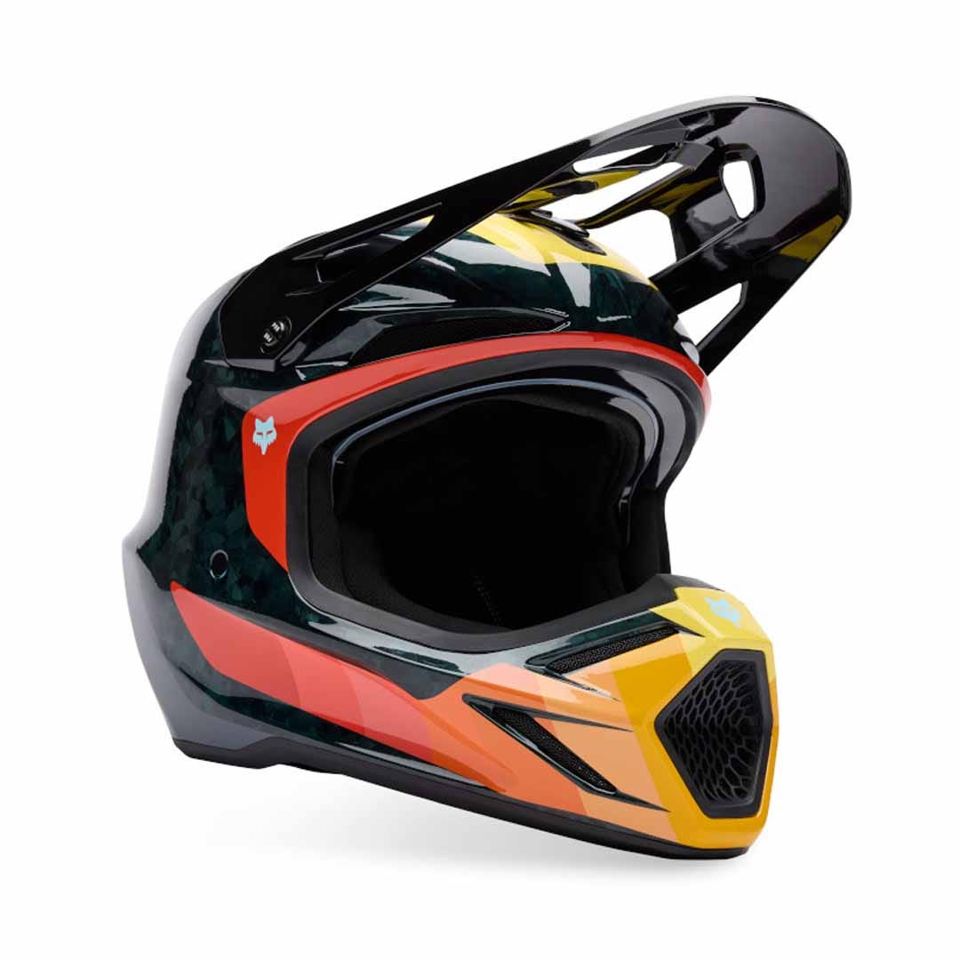 Fox V3 RS Grid Black/Orange Helmet