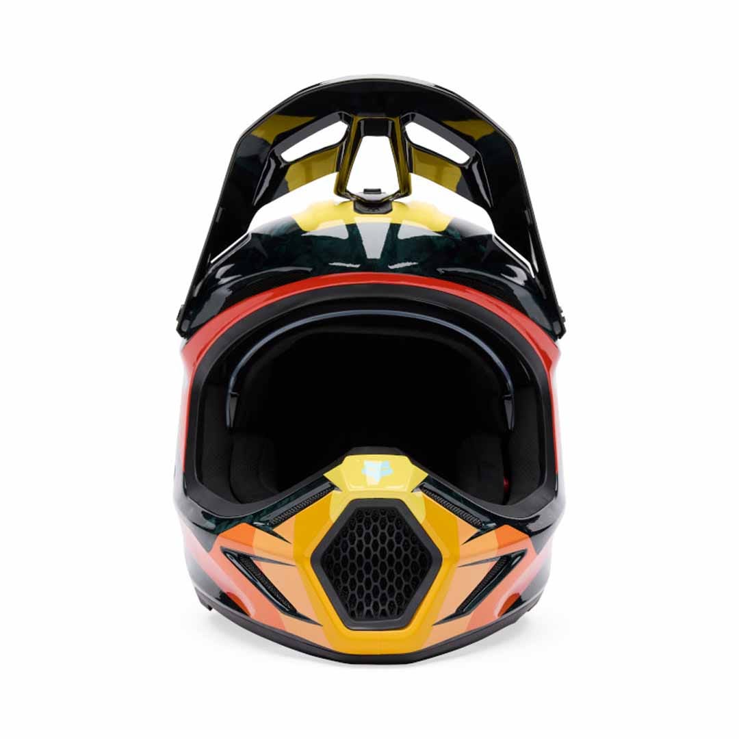 Fox V3 RS Grid Black/Orange Helmet