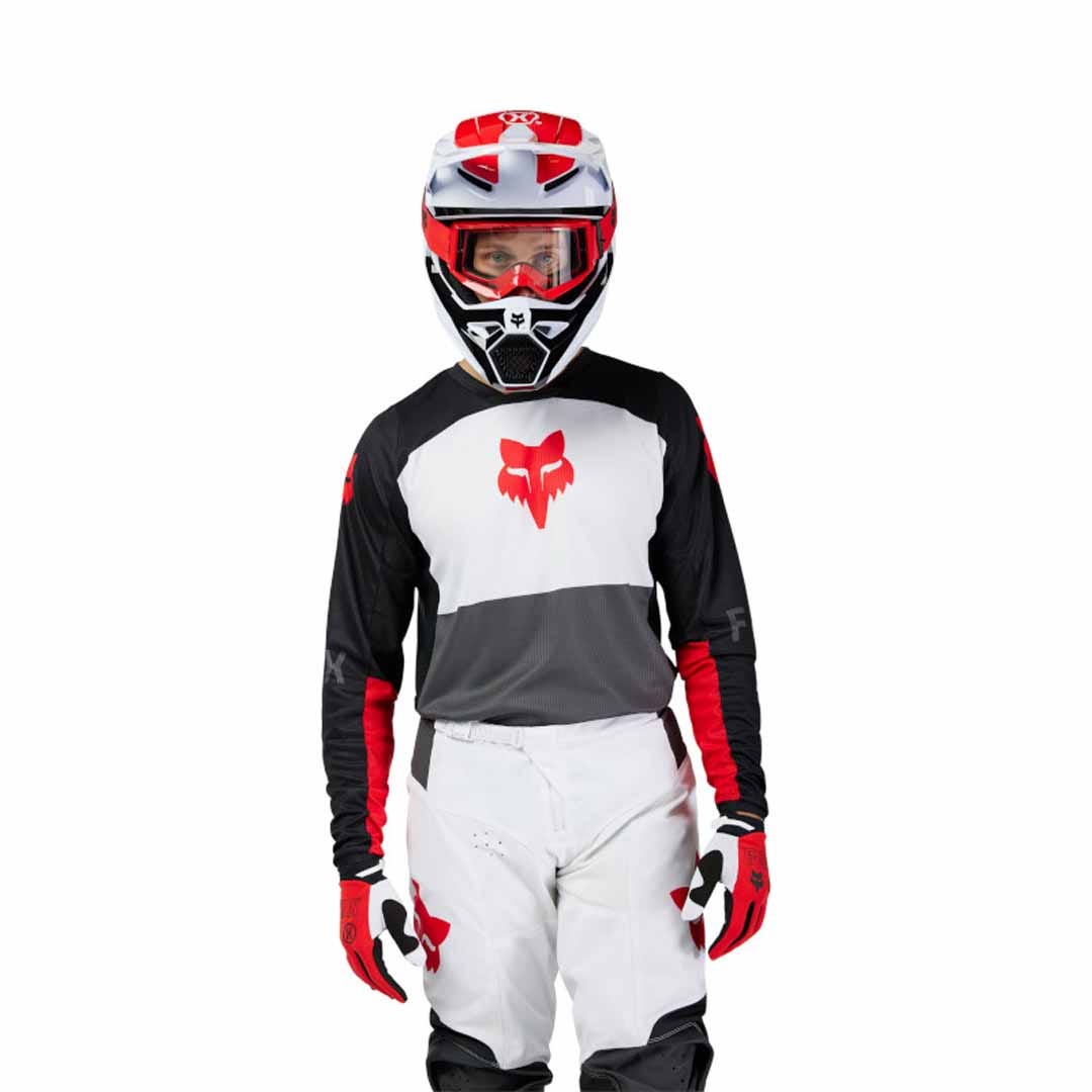 Fox 180 Flow White/Red Jersey