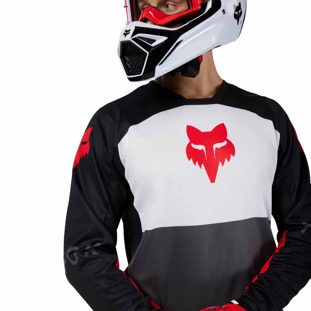 Fox 180 Flow White/Red Jersey