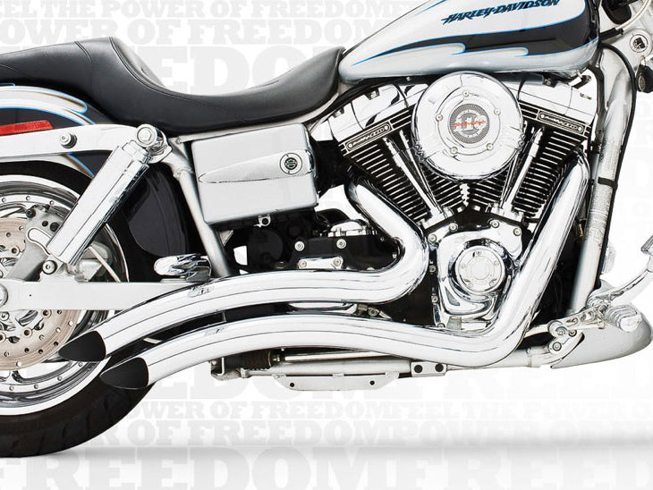 Freedom Performance FPE-HD00258 Sharp Curve Radius Exhaust Chrome for Dyna 91-05