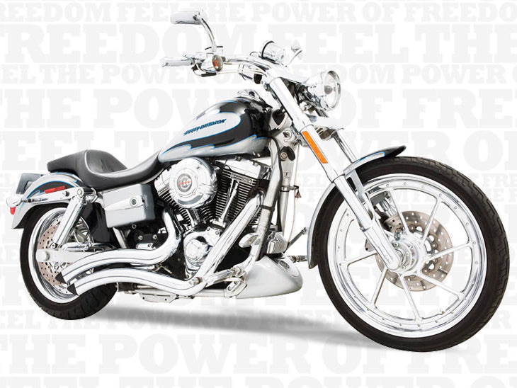 Freedom Performance FPE-HD00258 Sharp Curve Radius Exhaust Chrome for Dyna 91-05