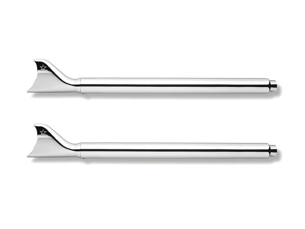 Freedom Performance FPE-HD00349 2-1/2" Sharktail Slip-On Mufflers Chrome for Touring 95-16/Trike 17-20