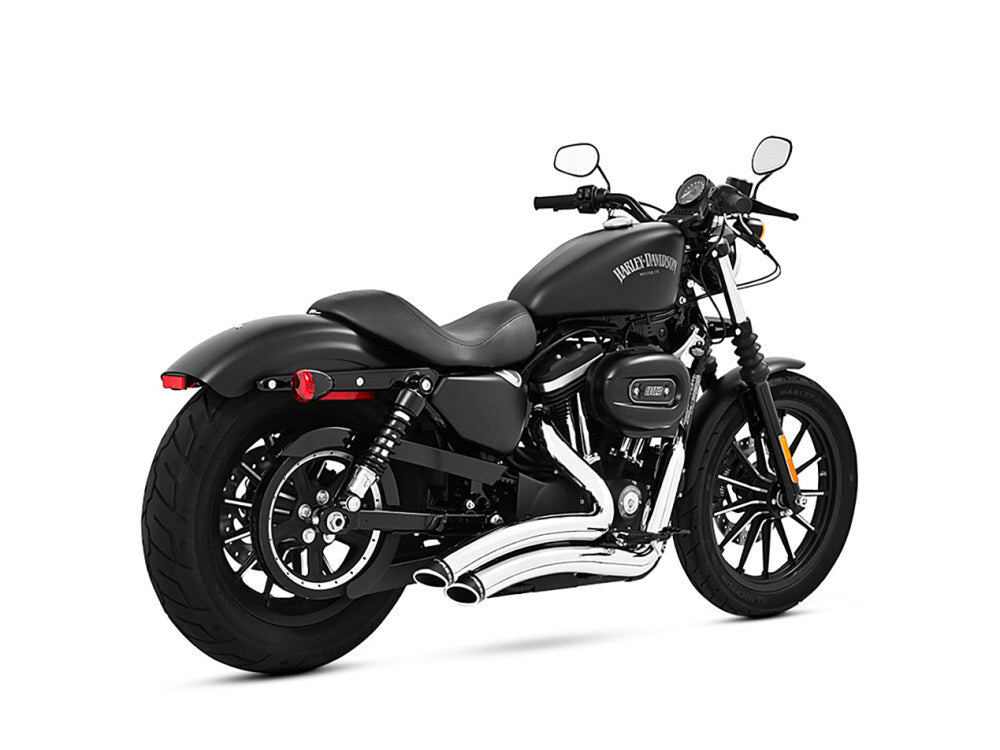 Freedom Performance FPE-HD00434 Sharp Curve Radius Exhaust Chrome w/Black End Caps for Sportster 04-21