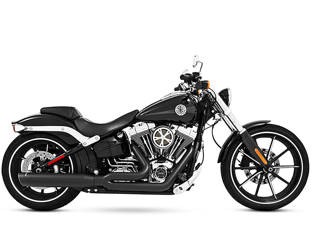 Freedom Performance FPE-HD00455 Union 2-1 Exhaust Black w/Black End Caps for Softail Breakout 13-17/Rocker 08-11
