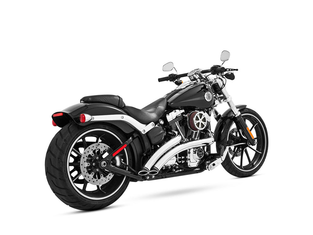 Freedom Performance FPE-HD00475 Radical Radius Exhaust Chrome w/Black End Caps for Softail Breakout 13-17/Rocker 08-11