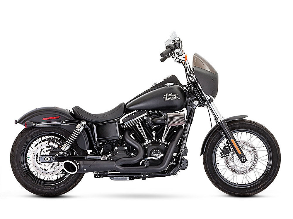 Freedom Performance FPE-HD00546 Turnout 2-1 Exhaust Black w/Black End Caps for FXD 06-17