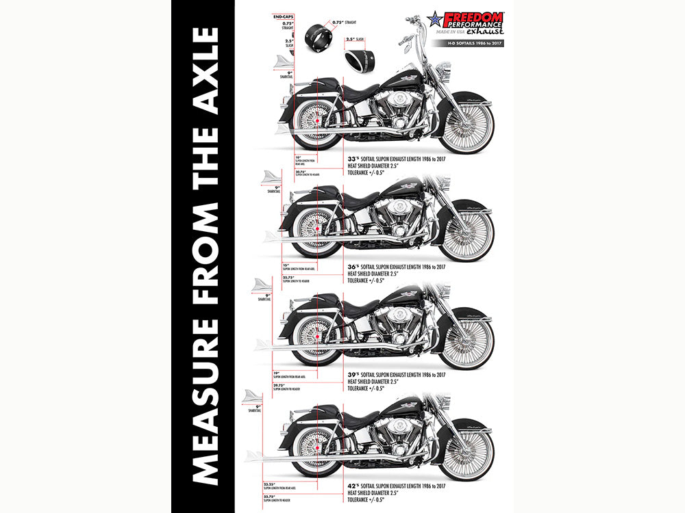 Freedom Performance FPE-HD00689 42" True Dual SharkTail Exhaust Chrome for Softail 07-17