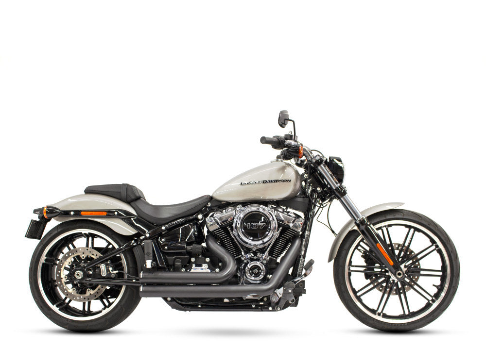 Freedom Performance FPE-HD00734 Independence Shorty Exhaust Black w/Black End Caps for Softail 18-Up