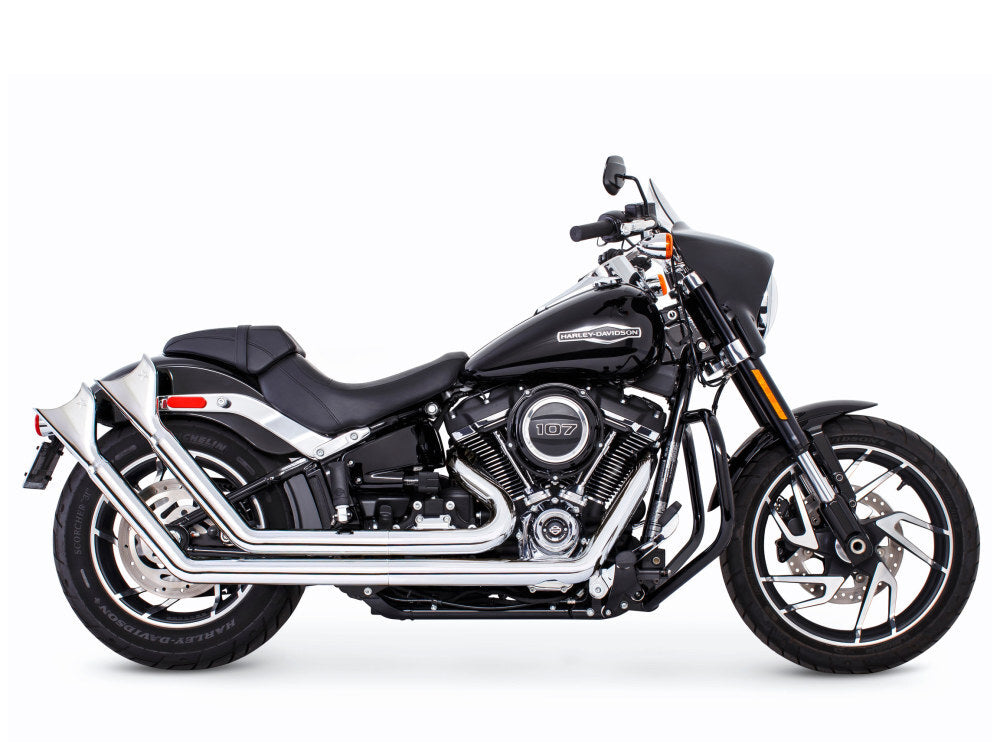 Freedom Performance FPE-HD00763 Upsweeps Exhaust Chrome w/Chrome Sharktail End Caps for Softail 18-Up