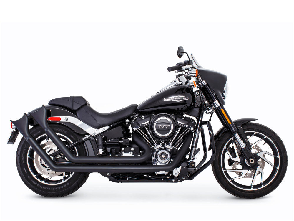 Freedom Performance FPE-HD00765 Upsweeps Exhaust Black w/Black Sharktail End Caps for Softail 18-Up