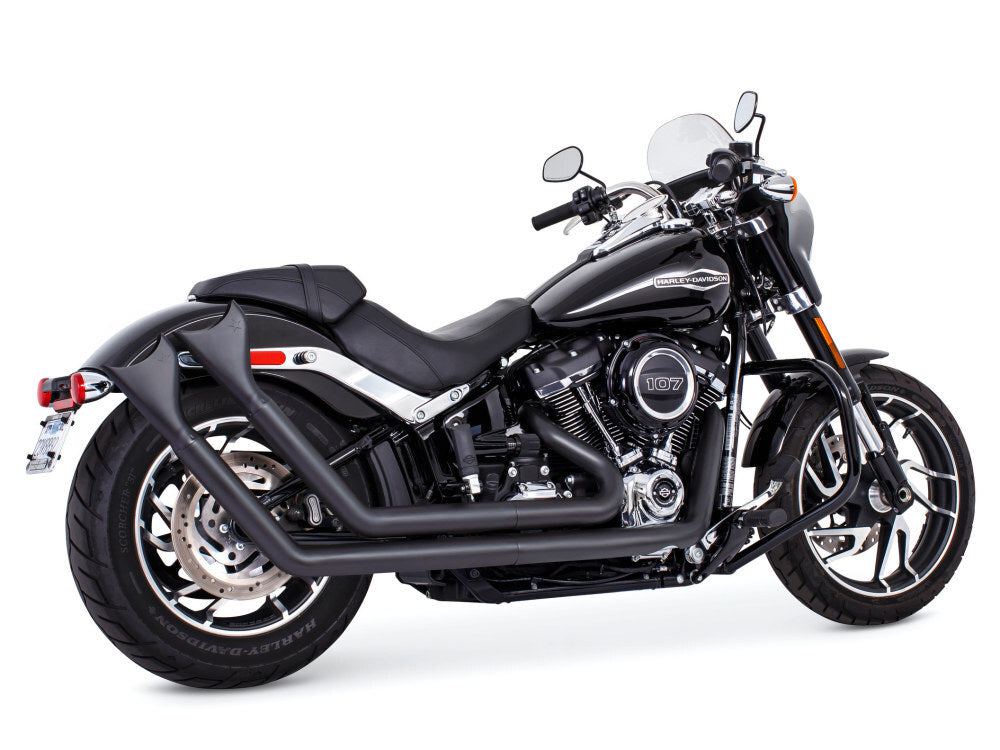 Freedom Performance FPE-HD00765 Upsweeps Exhaust Black w/Black Sharktail End Caps for Softail 18-Up