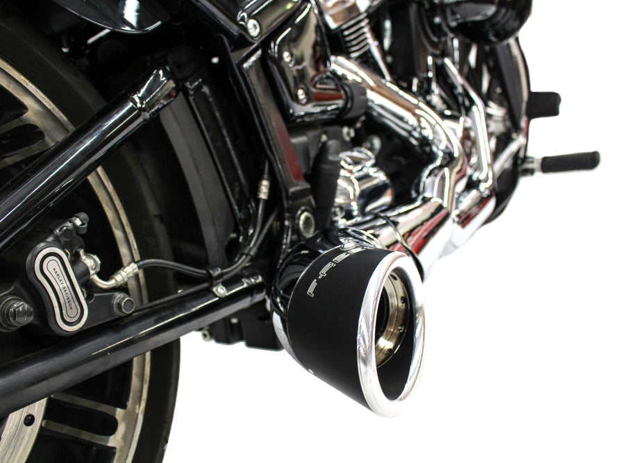 Freedom Performance FPE-HD00809 Turnout 2-1 Exhaust Chrome w/Black Tip for Softail 18-Up