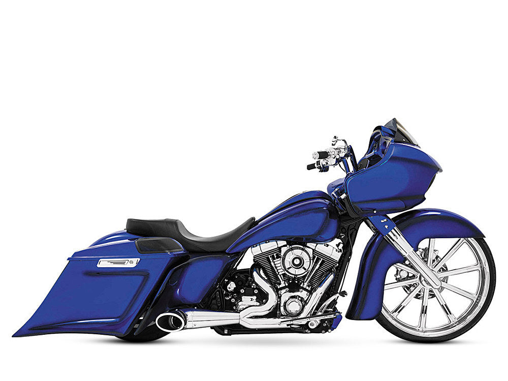 Freedom Performance FPE-HD00847 Turnout 2-1 Exhaust Chrome w/Black End Cap for Touring FLH 17-Up