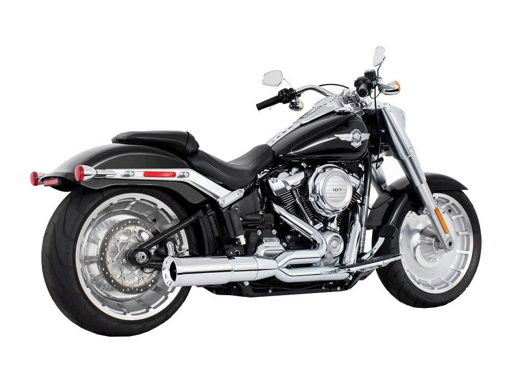 Freedom Performance FPE-HD01116 Union 2-1 Two Step Exhaust Chrome w/Chrome End Cap for Softail 18-Up