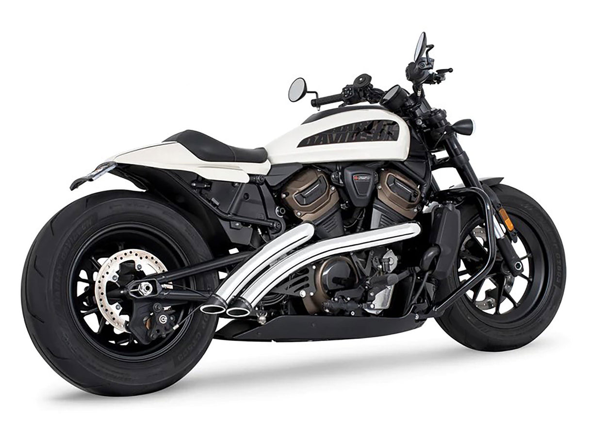 Freedom Performance FPE-HD02076 Radical Radius Exhaust Chrome w/Black End Caps for Sportster S 21-23