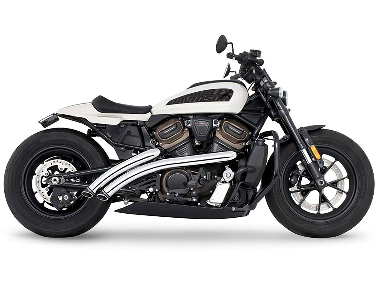 Freedom Performance FPE-HD02076 Radical Radius Exhaust Chrome w/Black End Caps for Sportster S 21-23