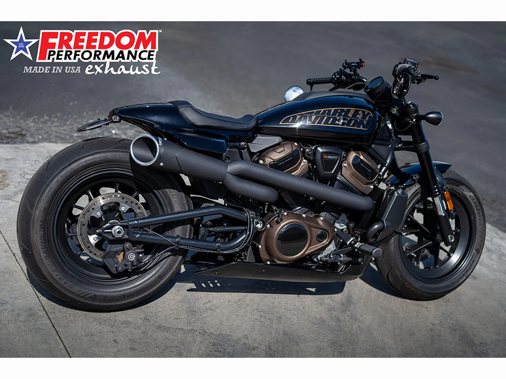 Freedom Performance FPE-HD02280 Combat Shorty 2-1 Exhaust Black w/Black End Cap for Sportster S 21-23