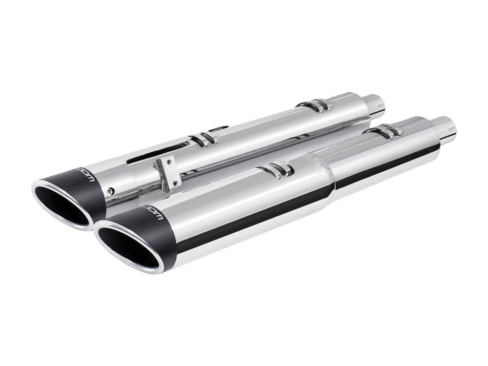 Freedom Performance FPE-IN00208 4.5" Slip-On Mufflers Chrome w/Sculpted Slash End Caps for Indian Big Twin 14-Up w/Hard Saddle Bags