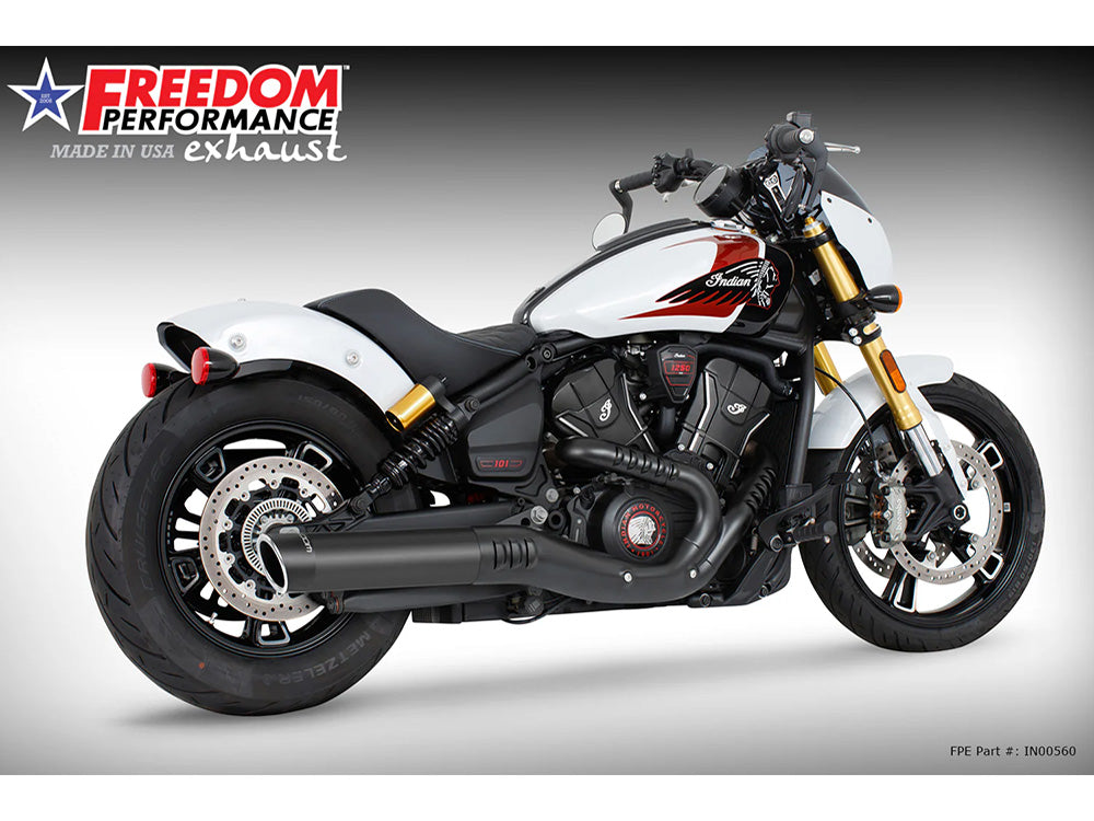 Freedom Performance FPE-IN00560 4" Slip-On Muffler Black w/Black End Cap for Indian Scout 25-Up