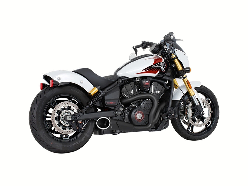Freedom Performance FPE-IN00676 Combat 2-1 Exhaust Black w/Black End Cap for Indian Scout 25-Up