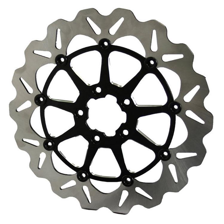 Galfer USA GAL-DF680CWSS-C 13" Front Wave Floating Disc Rotor w/Black Contrast Cut Carrier for most Big Twin 00-Up (when Using Special 6 Piston Calipe
